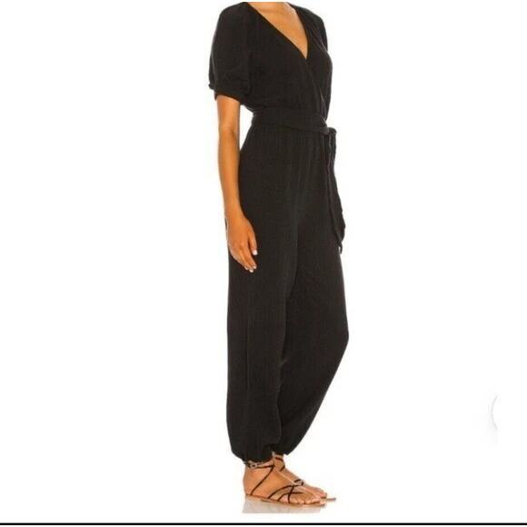 L*Space Black Shore Thing Lightweight Gauzy  Relaxed Jumpsuit Large - Picture 2 of 9